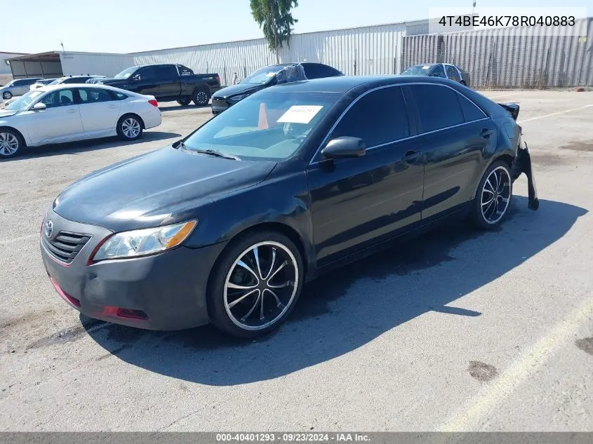 2008 Toyota Camry Ce/Le/Xle/Se VIN: 4T4BE46K78R040883 Lot: 40401293