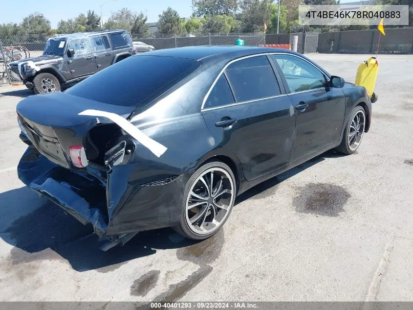 2008 Toyota Camry Ce/Le/Xle/Se VIN: 4T4BE46K78R040883 Lot: 40401293