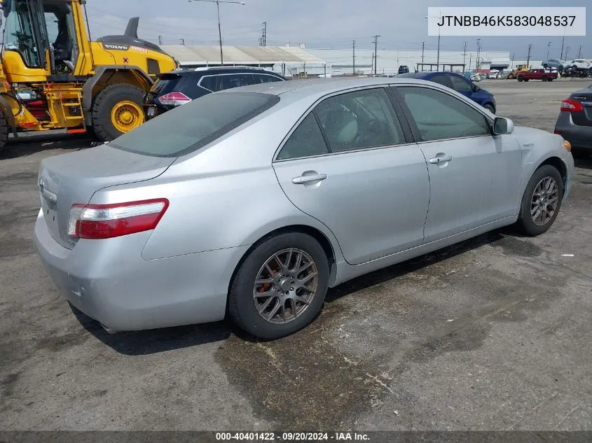 2008 Toyota Camry Hybrid VIN: JTNBB46K583048537 Lot: 40401422