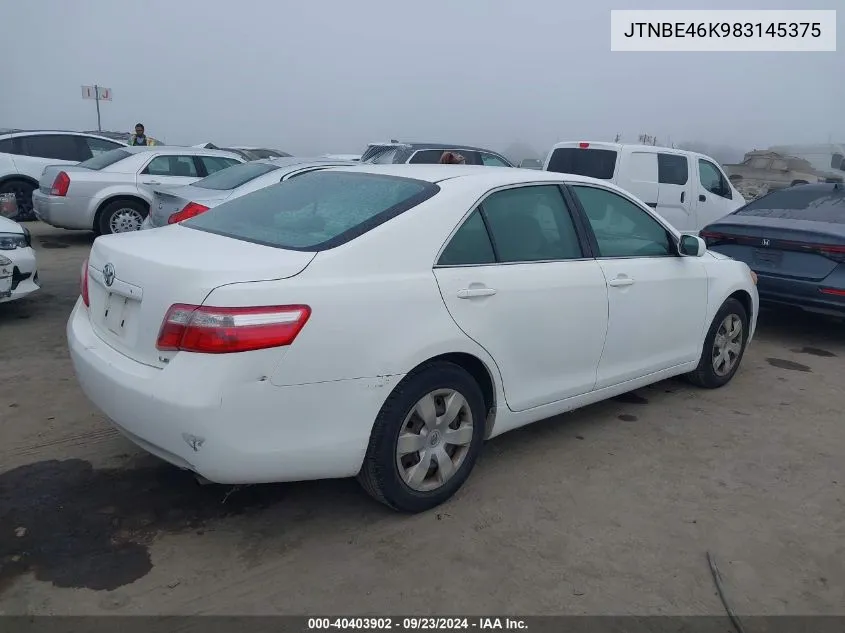 JTNBE46K983145375 2008 Toyota Camry Le/Se/Xle