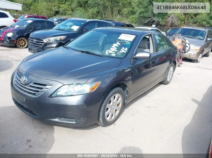 2008 Toyota Camry Hybrid Hybrid VIN: 4T1BB46K68U036648 Lot: 40405667