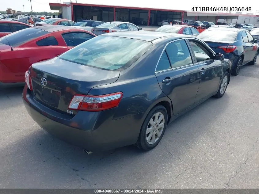 2008 Toyota Camry Hybrid Hybrid VIN: 4T1BB46K68U036648 Lot: 40405667