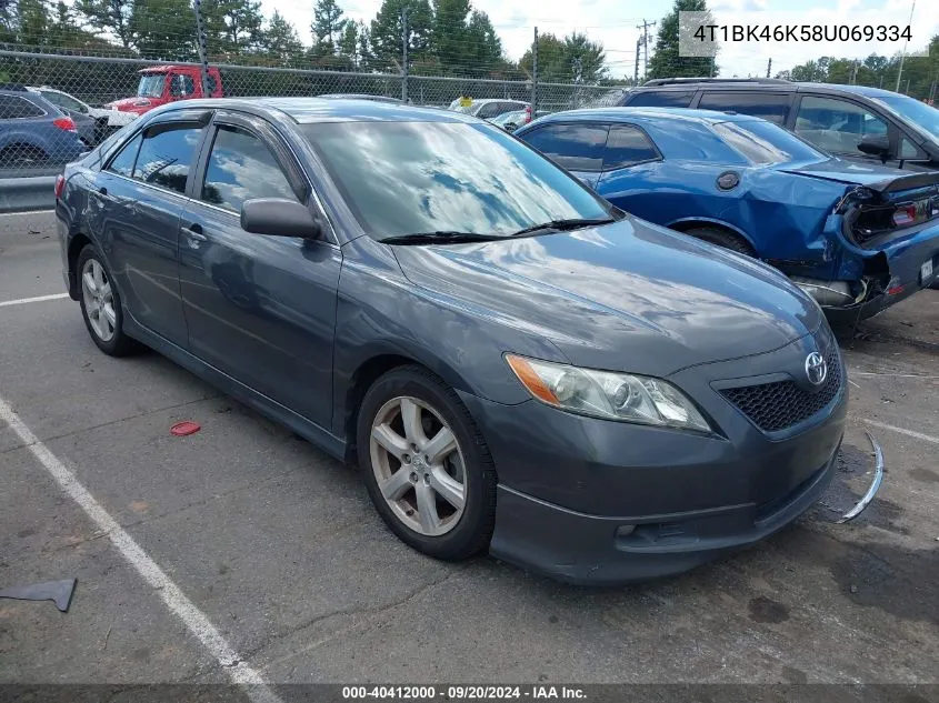 2008 Toyota Camry Se V6 VIN: 4T1BK46K58U069334 Lot: 40412000