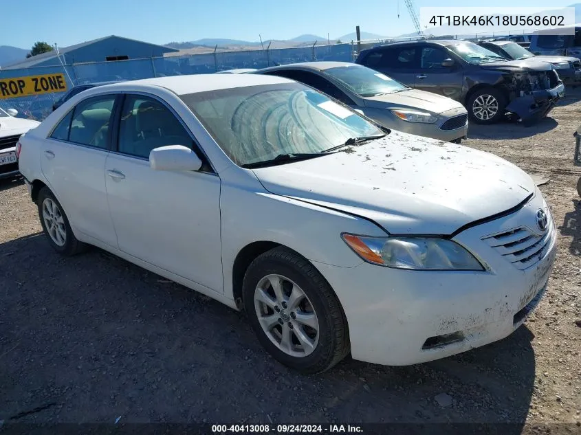 2008 Toyota Camry Le/Xle/Se VIN: 4T1BK46K18U568602 Lot: 40413008