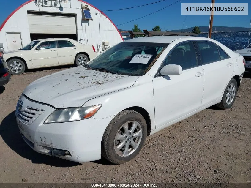 2008 Toyota Camry Le/Xle/Se VIN: 4T1BK46K18U568602 Lot: 40413008