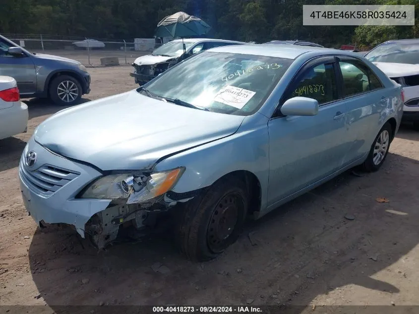 4T4BE46K58R035424 2008 Toyota Camry Le