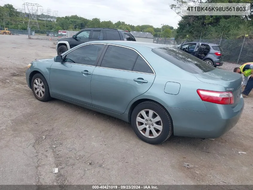 4T1BK46K98U561803 2008 Toyota Camry Xle V6