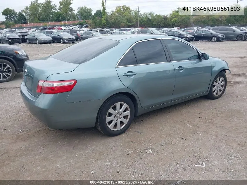 2008 Toyota Camry Xle V6 VIN: 4T1BK46K98U561803 Lot: 40421019