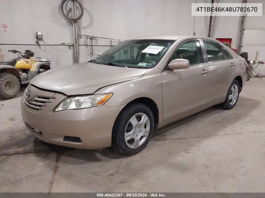 4T1BE46K48U782670 2008 Toyota Camry Le