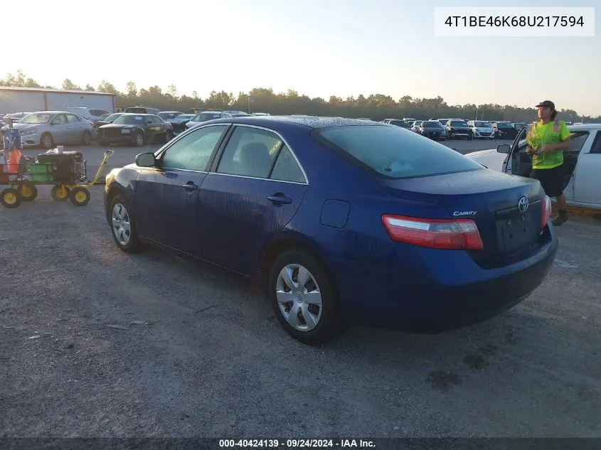 2008 Toyota Camry Le VIN: 4T1BE46K68U217594 Lot: 40424139