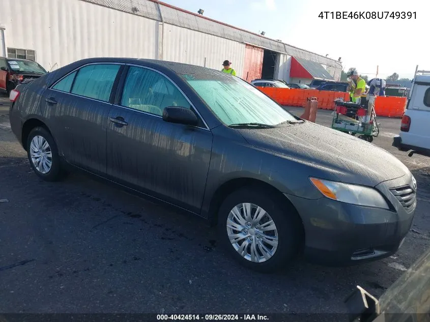 2008 Toyota Camry Le VIN: 4T1BE46K08U749391 Lot: 40424514