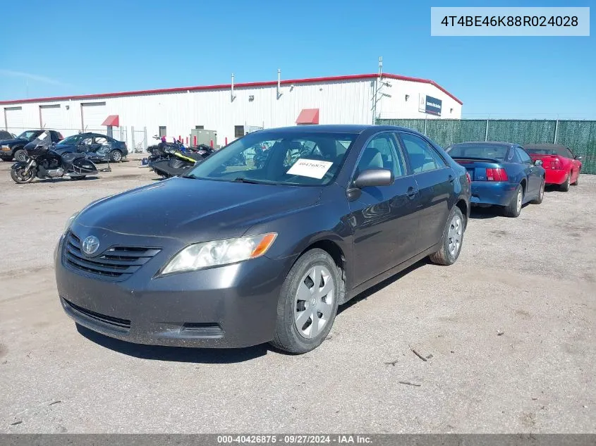 4T4BE46K88R024028 2008 Toyota Camry Le