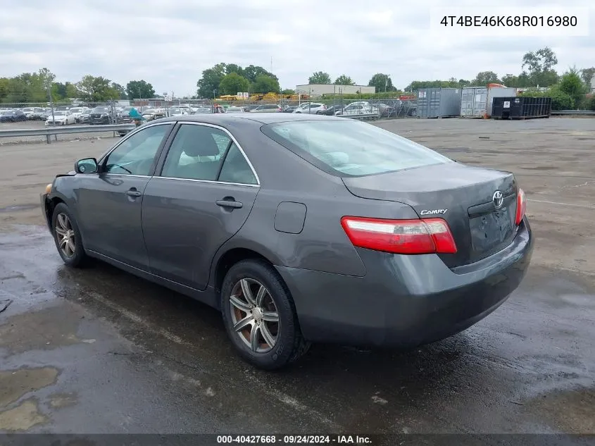 2008 Toyota Camry Le VIN: 4T4BE46K68R016980 Lot: 40427668