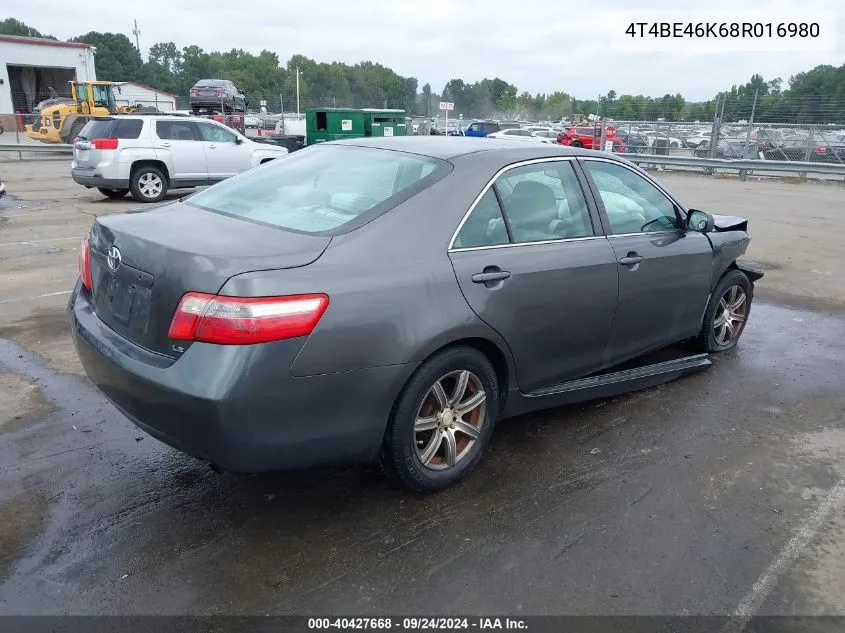 2008 Toyota Camry Le VIN: 4T4BE46K68R016980 Lot: 40427668