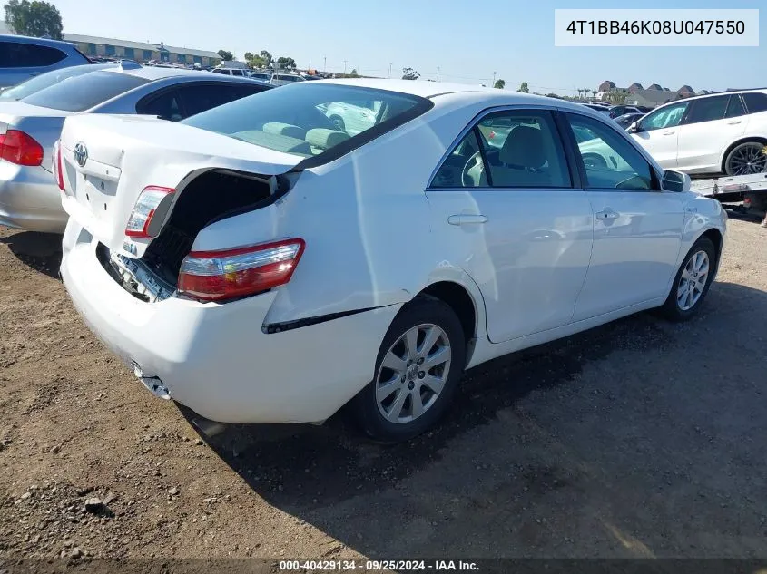 4T1BB46K08U047550 2008 Toyota Camry Hybrid