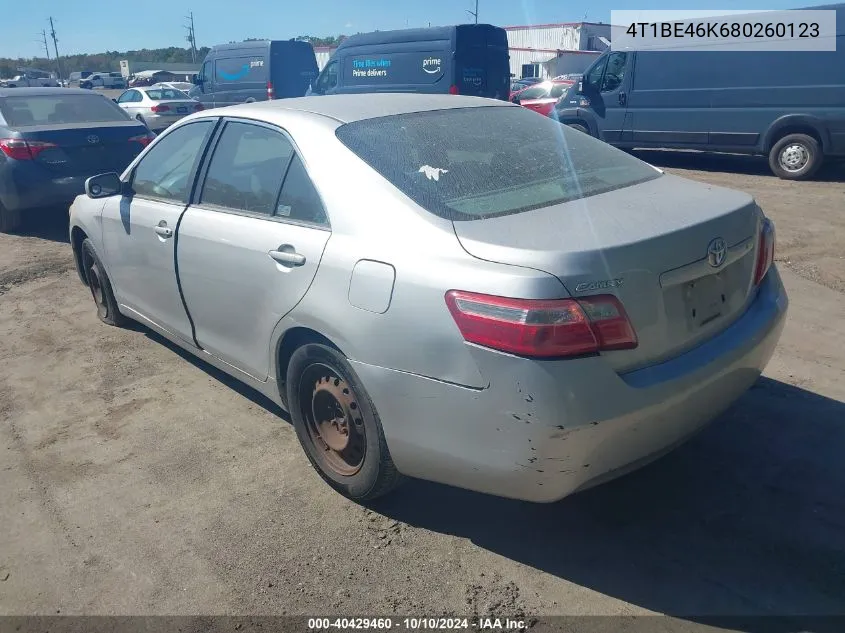 4T1BE46K680260123 2008 Toyota Camry Le