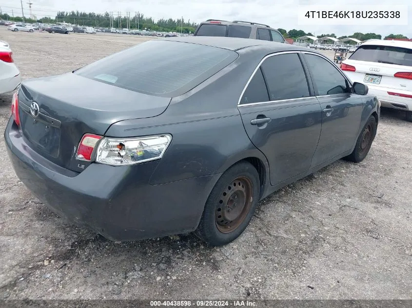 4T1BE46K18U235338 2008 Toyota Camry Le