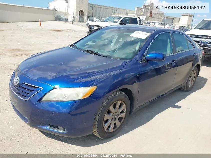 4T1BK46K48U058132 2008 Toyota Camry Xle V6