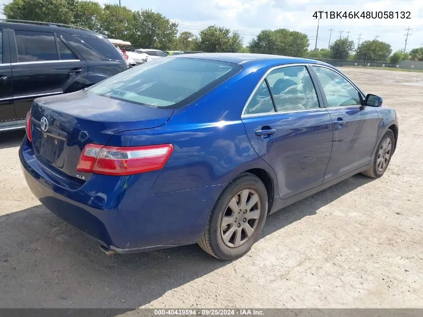 4T1BK46K48U058132 2008 Toyota Camry Xle V6