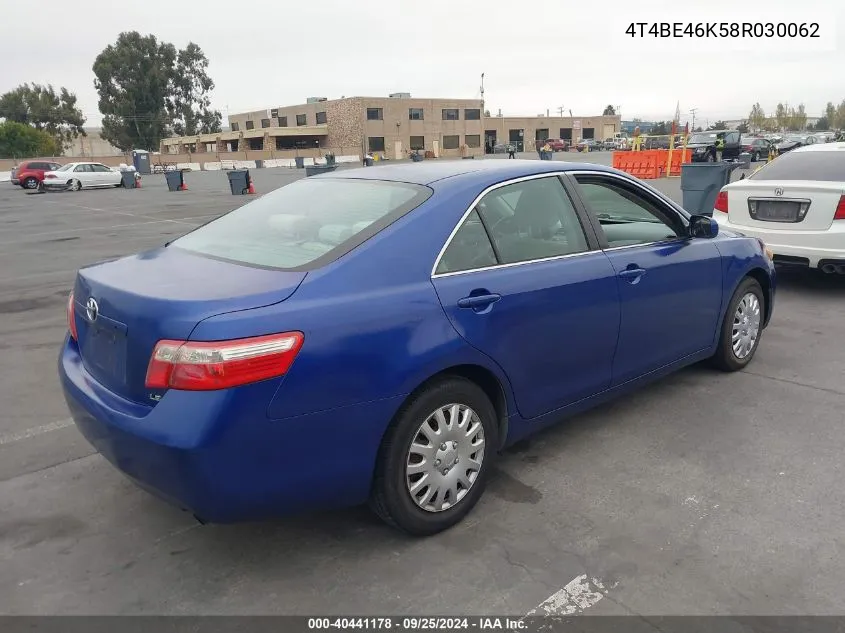 2008 Toyota Camry Le VIN: 4T4BE46K58R030062 Lot: 40441178