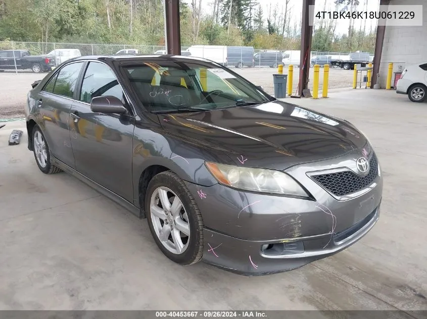 4T1BK46K18U061229 2008 Toyota Camry Se V6