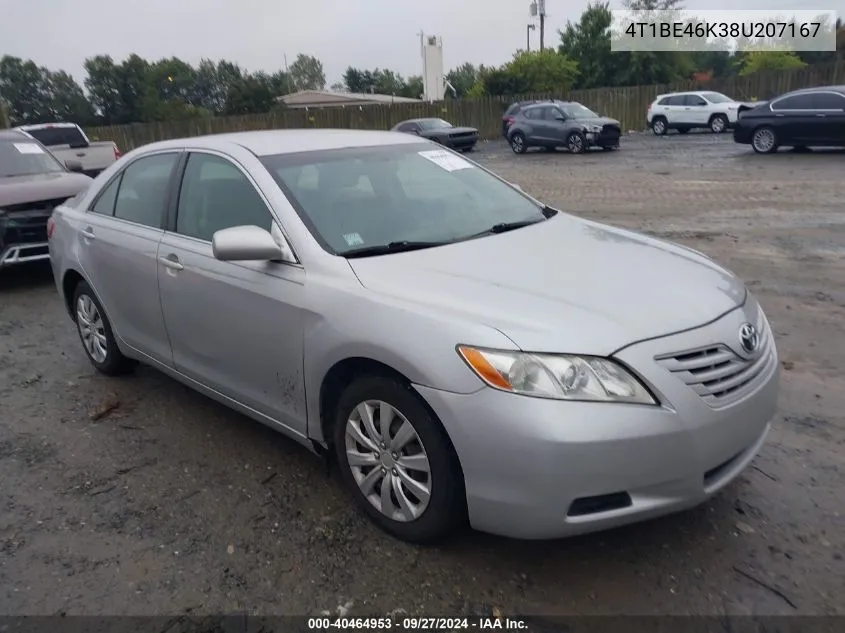 2008 Toyota Camry Le VIN: 4T1BE46K38U207167 Lot: 40464953