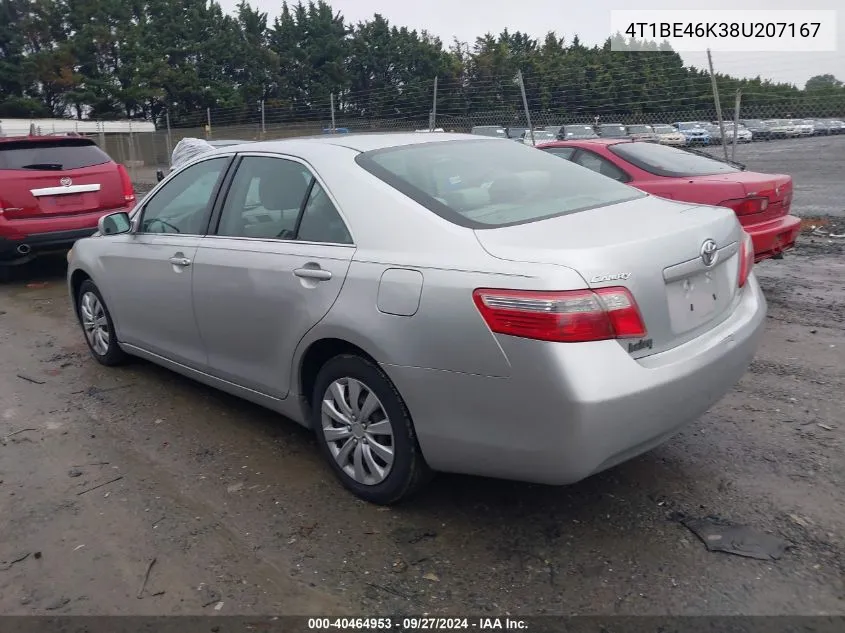 2008 Toyota Camry Le VIN: 4T1BE46K38U207167 Lot: 40464953