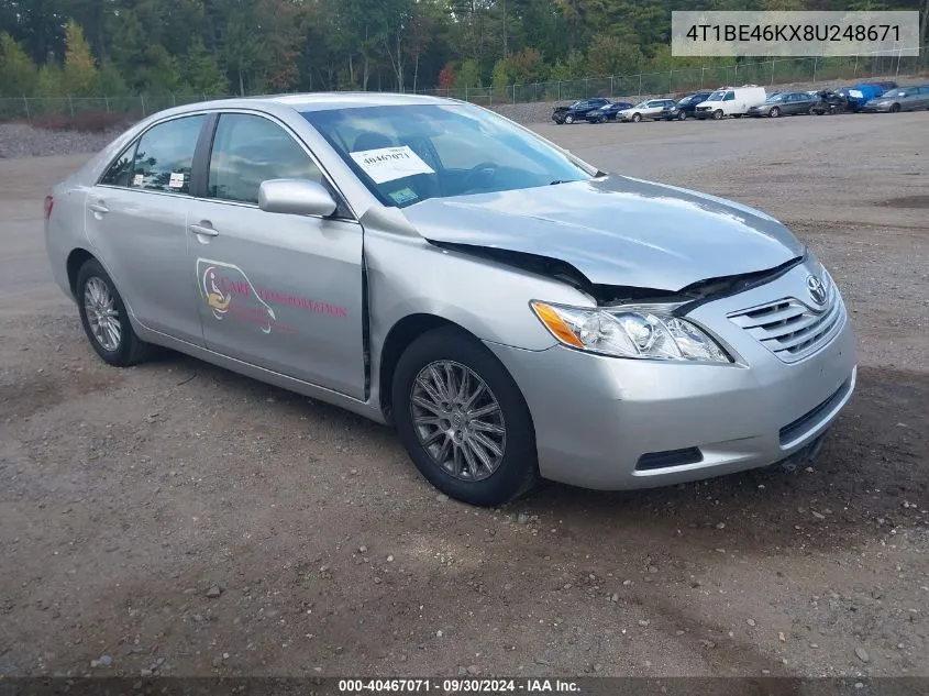 2008 Toyota Camry Le VIN: 4T1BE46KX8U248671 Lot: 40467071