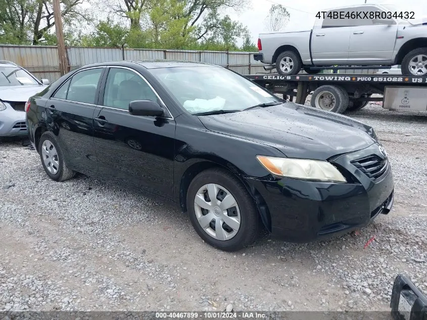 2008 Toyota Camry Ce/Le/Xle/Se VIN: 4T4BE46KX8R034432 Lot: 40467899