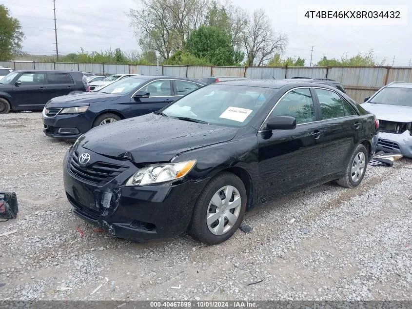 2008 Toyota Camry Ce/Le/Xle/Se VIN: 4T4BE46KX8R034432 Lot: 40467899