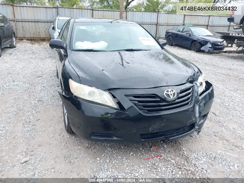 2008 Toyota Camry Ce/Le/Xle/Se VIN: 4T4BE46KX8R034432 Lot: 40467899