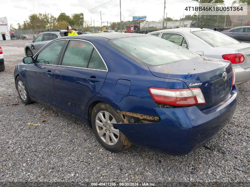 4T1BB46K18U051364 2008 Toyota Camry Hybrid