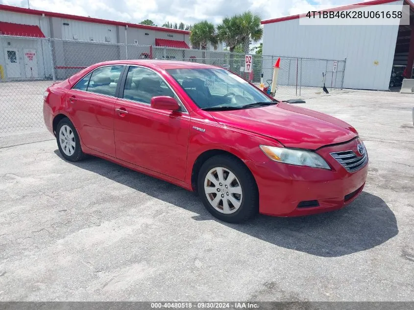 2008 Toyota Camry Hybrid VIN: 4T1BB46K28U061658 Lot: 40480518