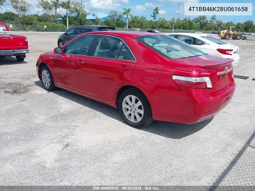 2008 Toyota Camry Hybrid VIN: 4T1BB46K28U061658 Lot: 40480518