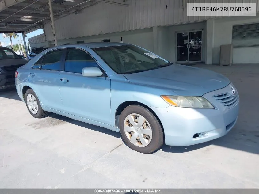 2008 Toyota Camry Le VIN: 4T1BE46K78U760596 Lot: 40487496