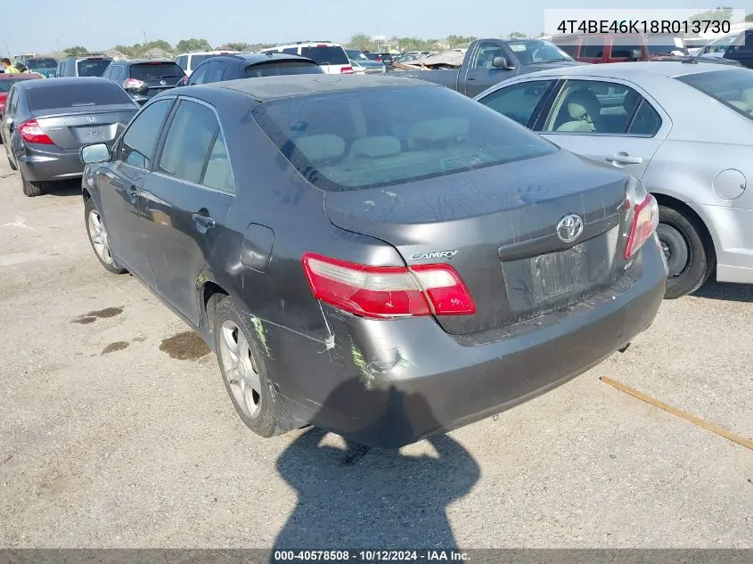 2008 Toyota Camry Le VIN: 4T4BE46K18R013730 Lot: 40578508