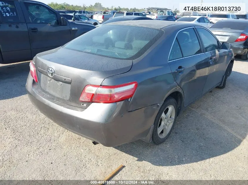 2008 Toyota Camry Le VIN: 4T4BE46K18R013730 Lot: 40578508