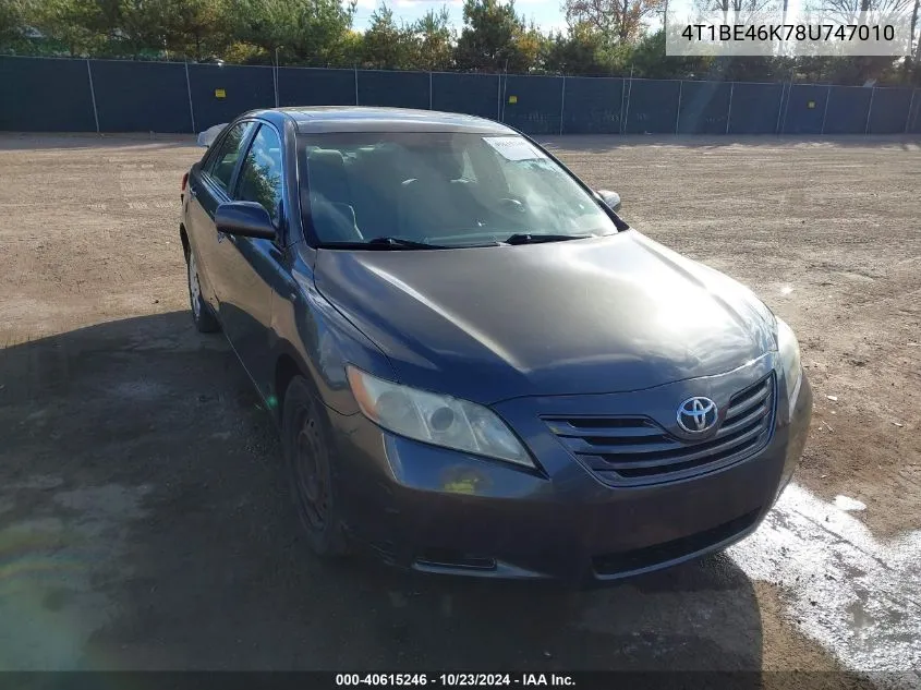 2008 Toyota Camry Le VIN: 4T1BE46K78U747010 Lot: 40615246