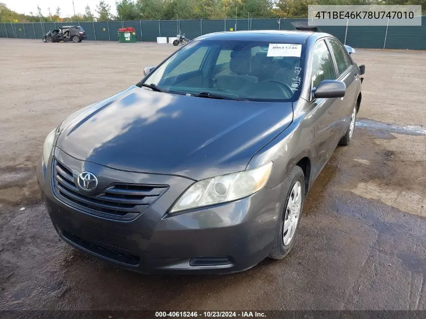 2008 Toyota Camry Le VIN: 4T1BE46K78U747010 Lot: 40615246