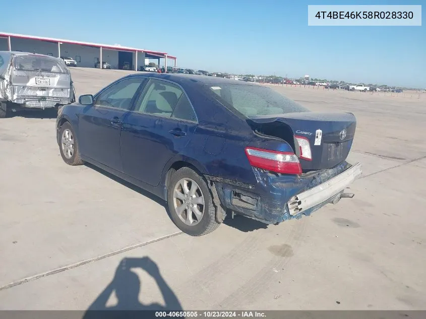 2008 Toyota Camry Le VIN: 4T4BE46K58R028330 Lot: 40650505