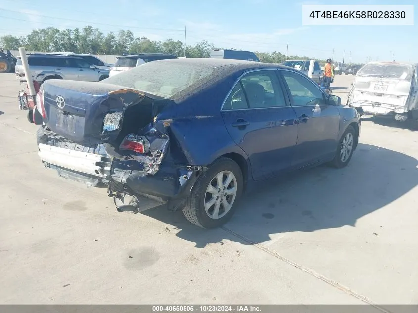 2008 Toyota Camry Le VIN: 4T4BE46K58R028330 Lot: 40650505