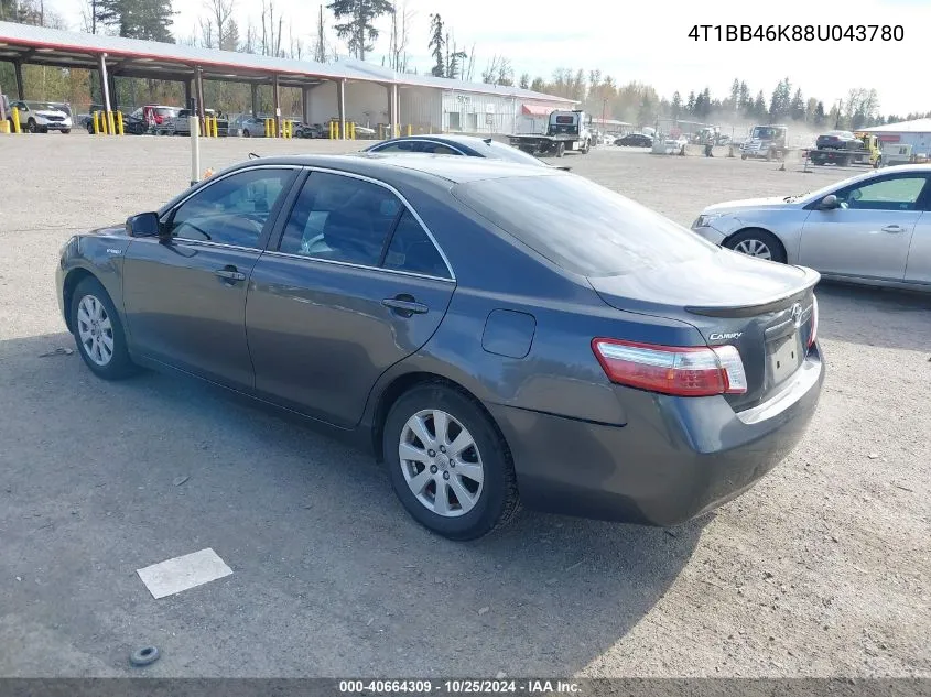 2008 Toyota Camry Hybrid VIN: 4T1BB46K88U043780 Lot: 40664309