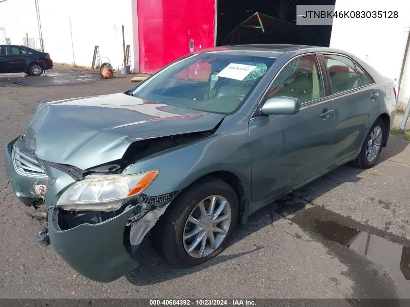 2008 Toyota Camry Xle V6 VIN: JTNBK46K083035128 Lot: 40684392