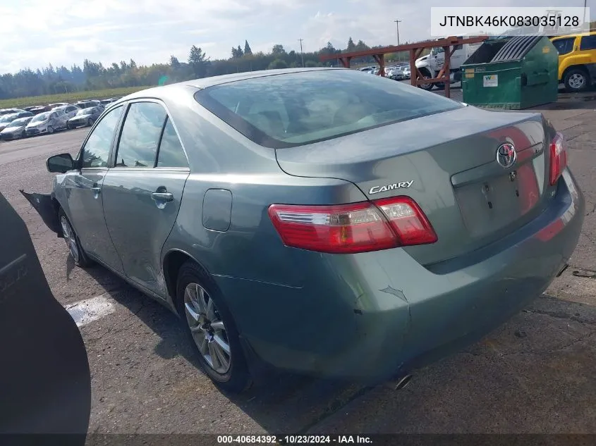 JTNBK46K083035128 2008 Toyota Camry Xle V6