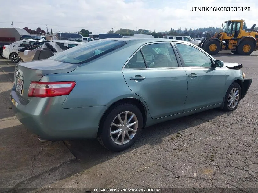 JTNBK46K083035128 2008 Toyota Camry Xle V6