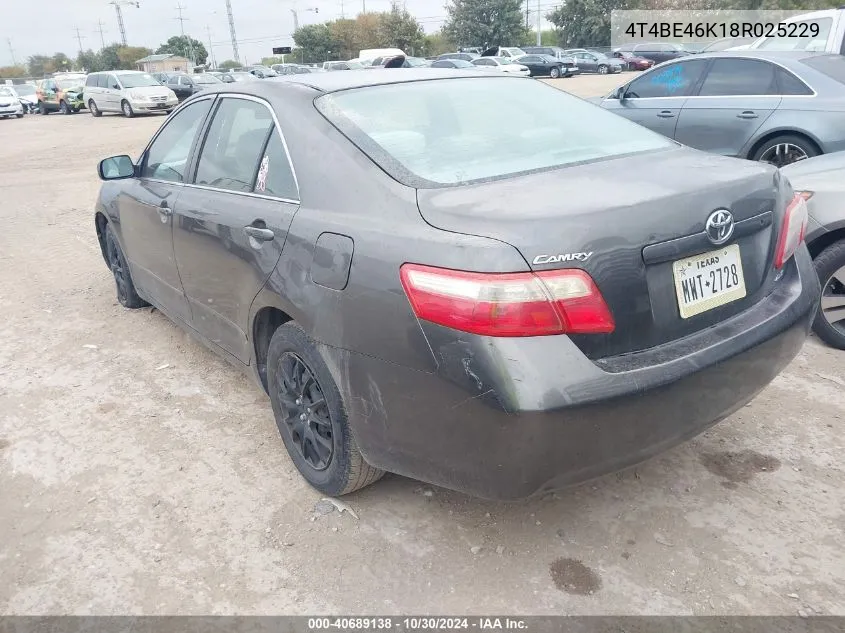 2008 Toyota Camry Le VIN: 4T4BE46K18R025229 Lot: 40689138