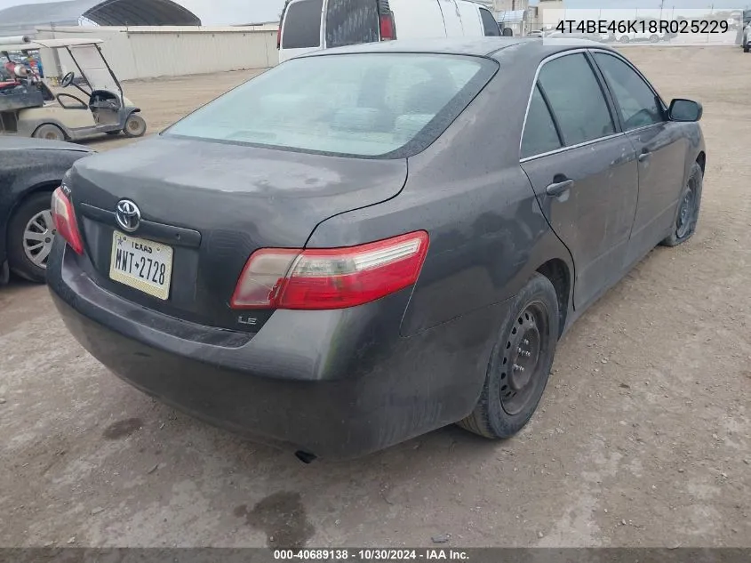 2008 Toyota Camry Le VIN: 4T4BE46K18R025229 Lot: 40689138