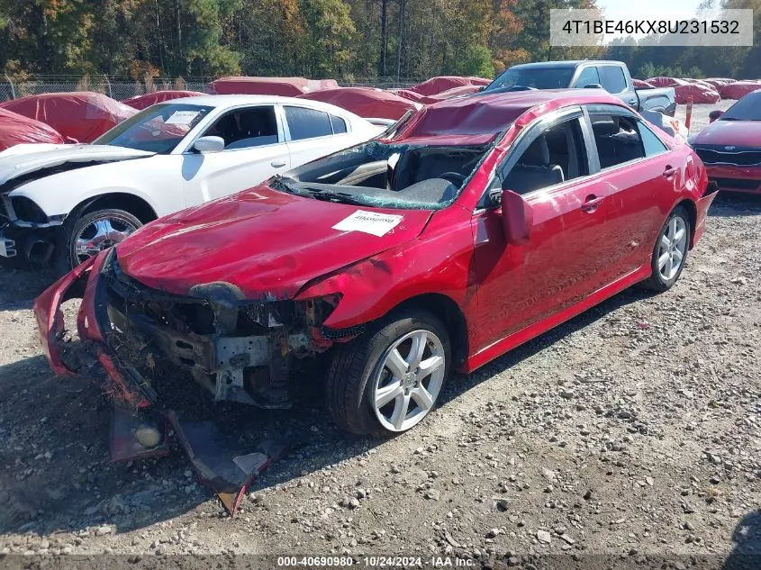 2008 Toyota Camry Se VIN: 4T1BE46KX8U231532 Lot: 40690980