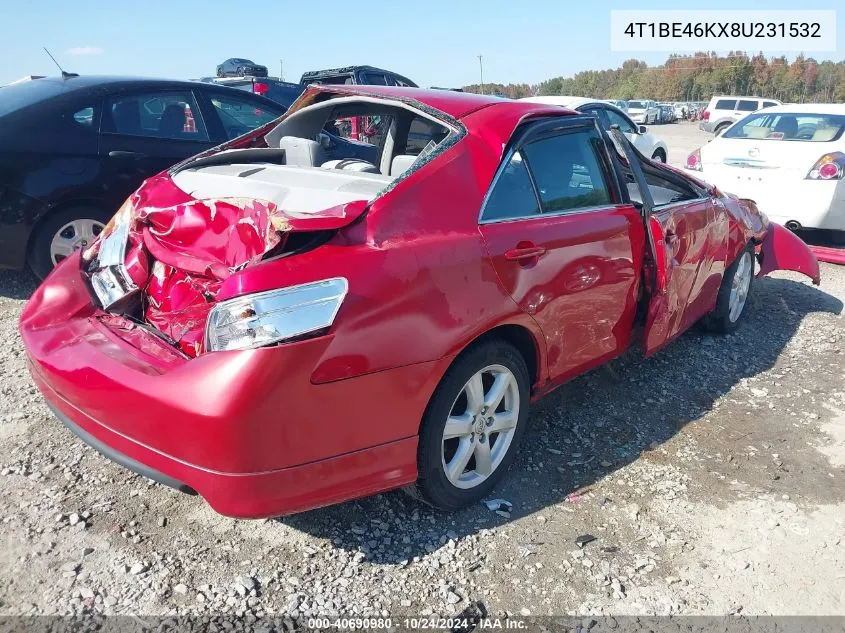 2008 Toyota Camry Se VIN: 4T1BE46KX8U231532 Lot: 40690980