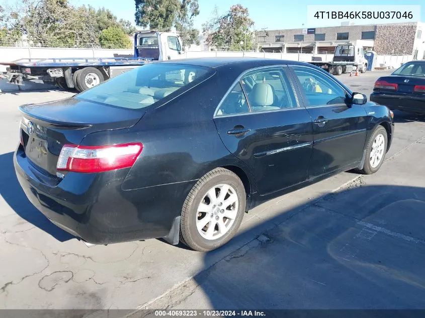 2008 Toyota Camry Hybrid VIN: 4T1BB46K58U037046 Lot: 40693223